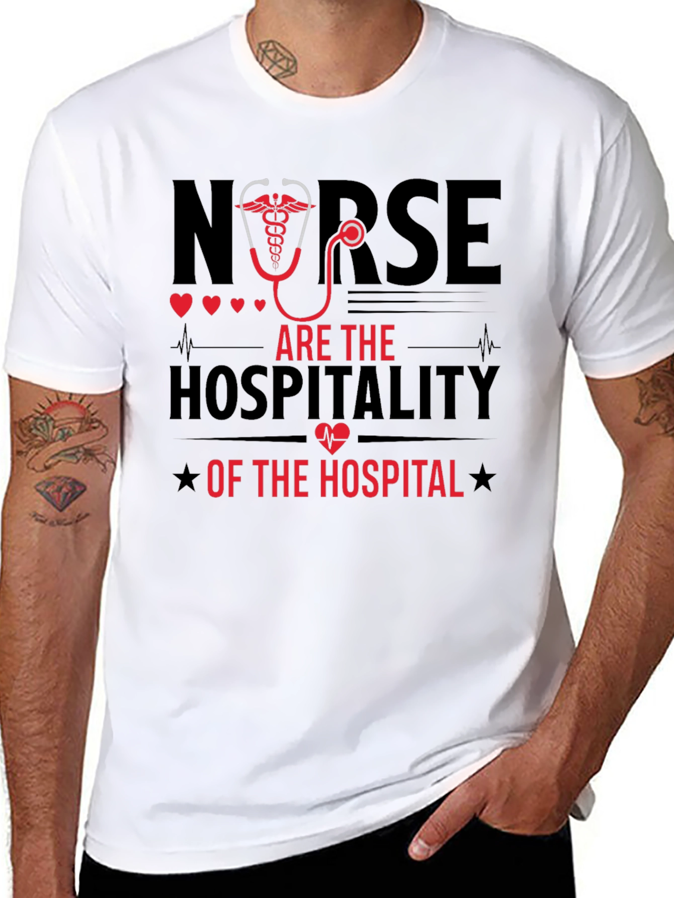 Camiseta Negra Nurse are the Hospitality