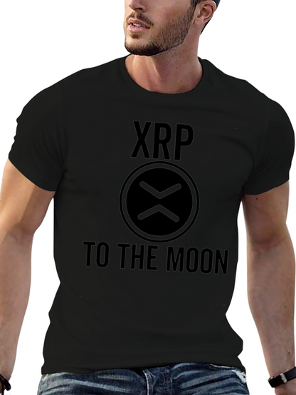 Camiseta Negra XRP To The Moon - Crypto