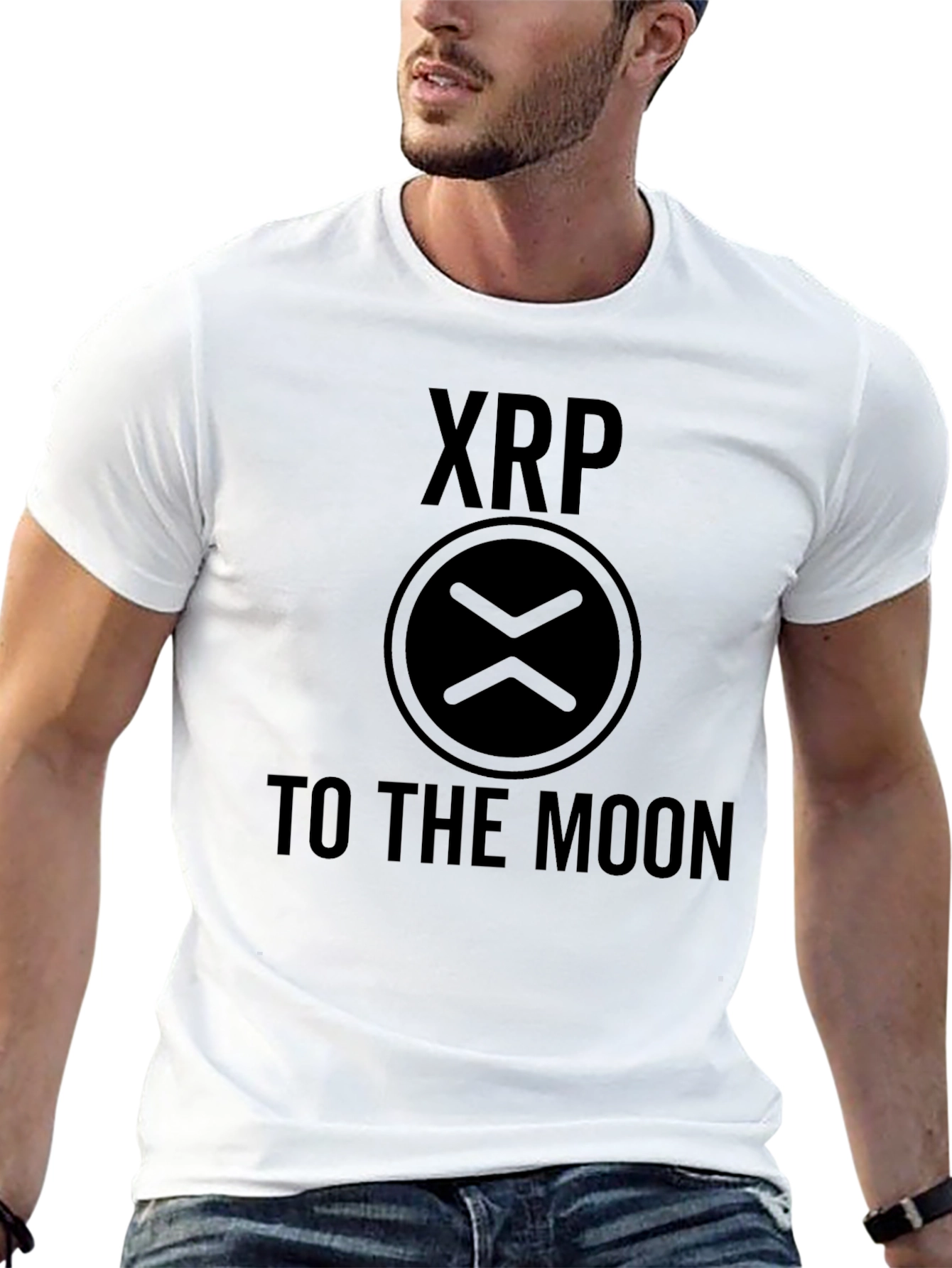 Camiseta Negra XRP To The Moon - Crypto