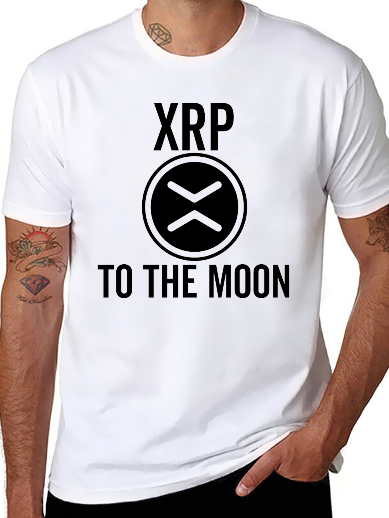 Camiseta Negra XRP To The Moon - Crypto