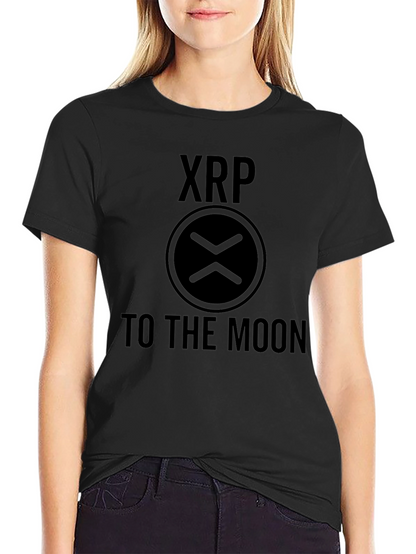 Camiseta Negra XRP To The Moon - Crypto