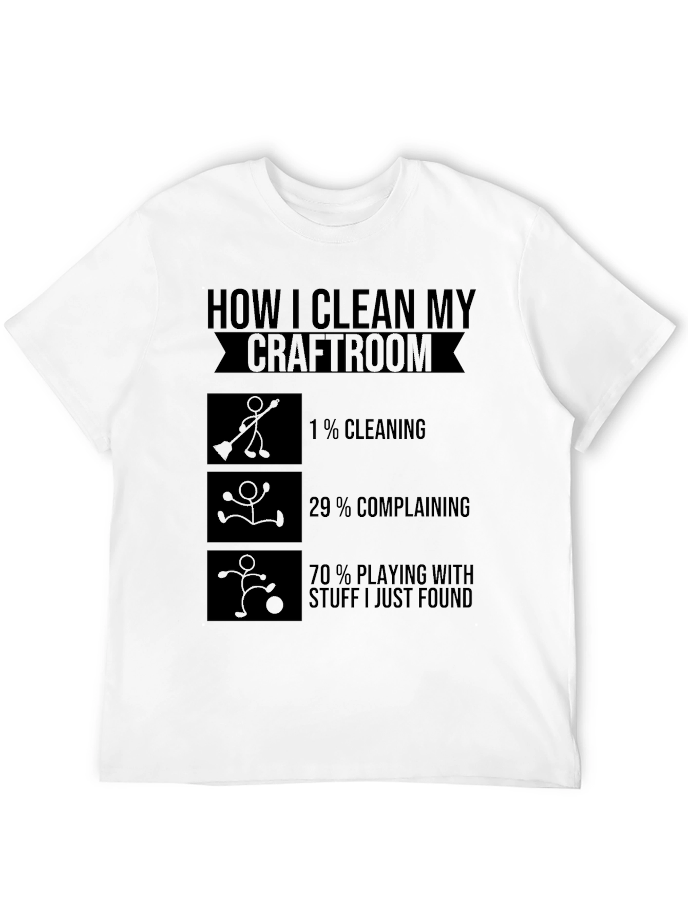 Camiseta Negra Cómo Limpio Mi Sala de Manualidades