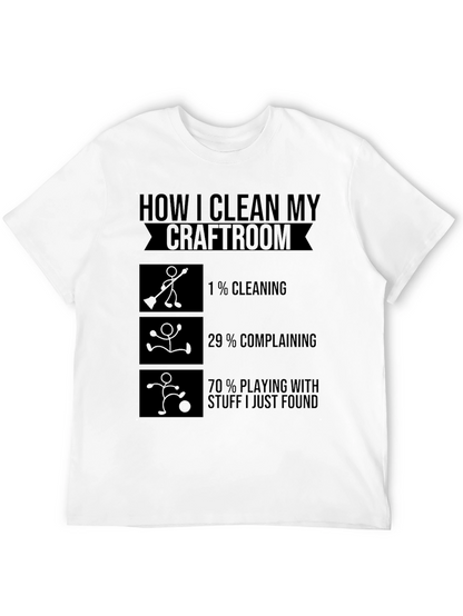Camiseta Negra Cómo Limpio Mi Sala de Manualidades