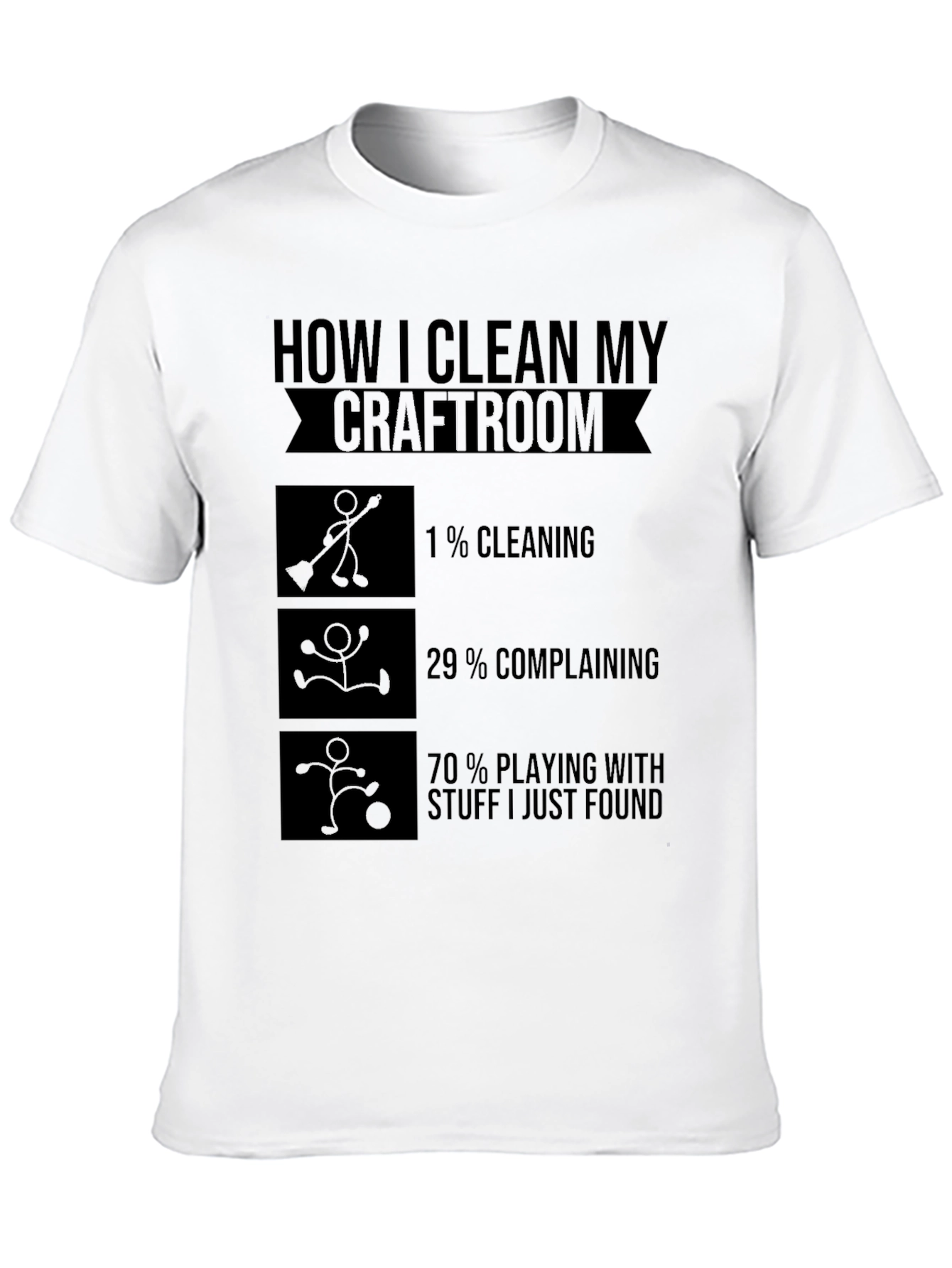Camiseta Negra Cómo Limpio Mi Sala de Manualidades