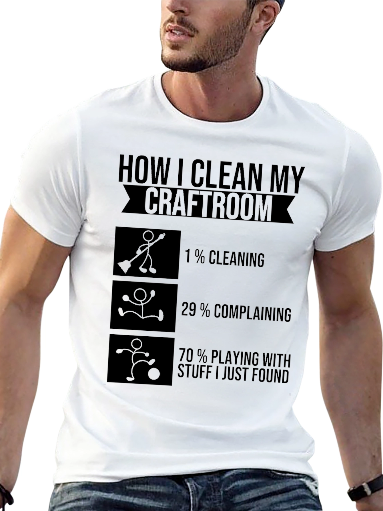 Camiseta Negra Cómo Limpio Mi Sala de Manualidades