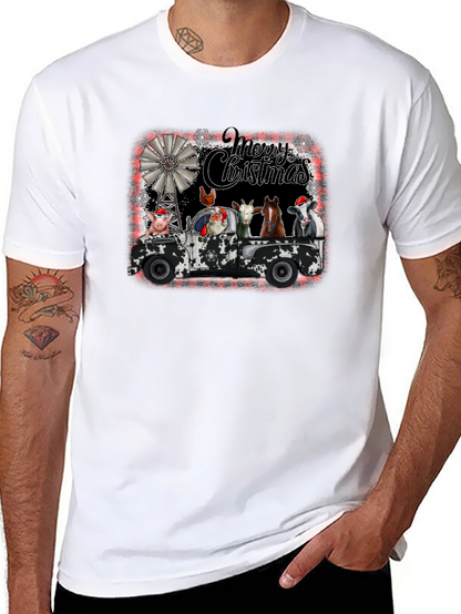 Camiseta Navideña Camión Animales de Granja