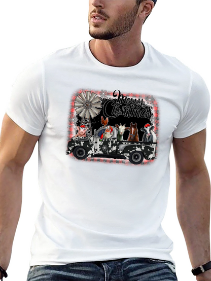 Camiseta Navideña Camión Animales de Granja
