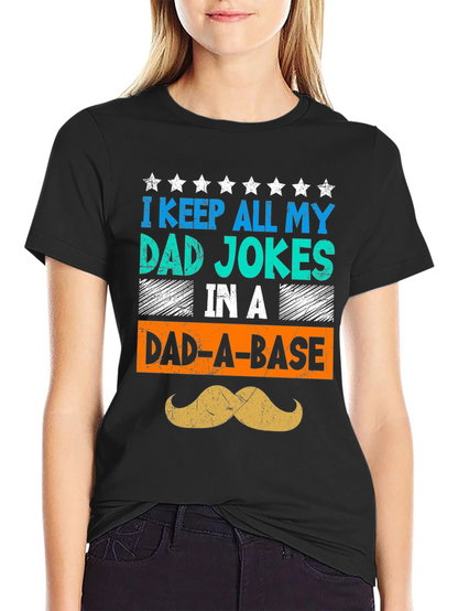 Camiseta Negra Humorística para Papá - Dad-A-Base