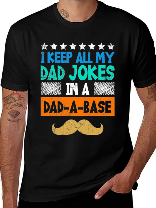 Camiseta Negra Humorística para Papá - Dad-A-Base