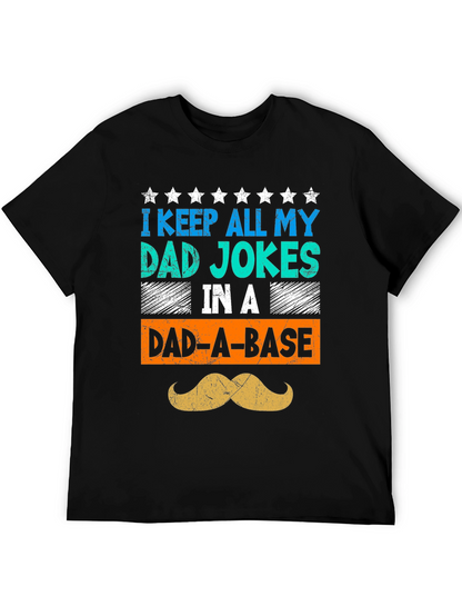 Camiseta Negra Humorística para Papá - Dad-A-Base