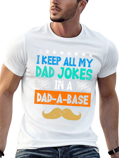 Camiseta Negra Humorística para Papá - Dad-A-Base