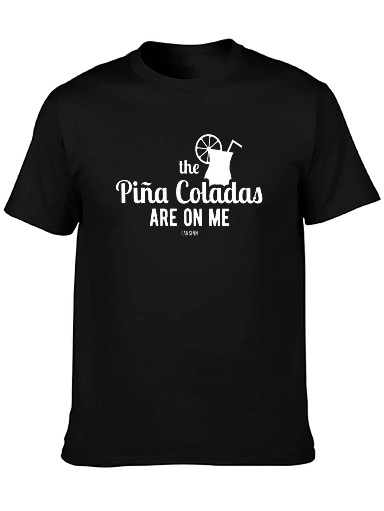 Camiseta Negra Piña Coladas On Me Divertida y Cómoda