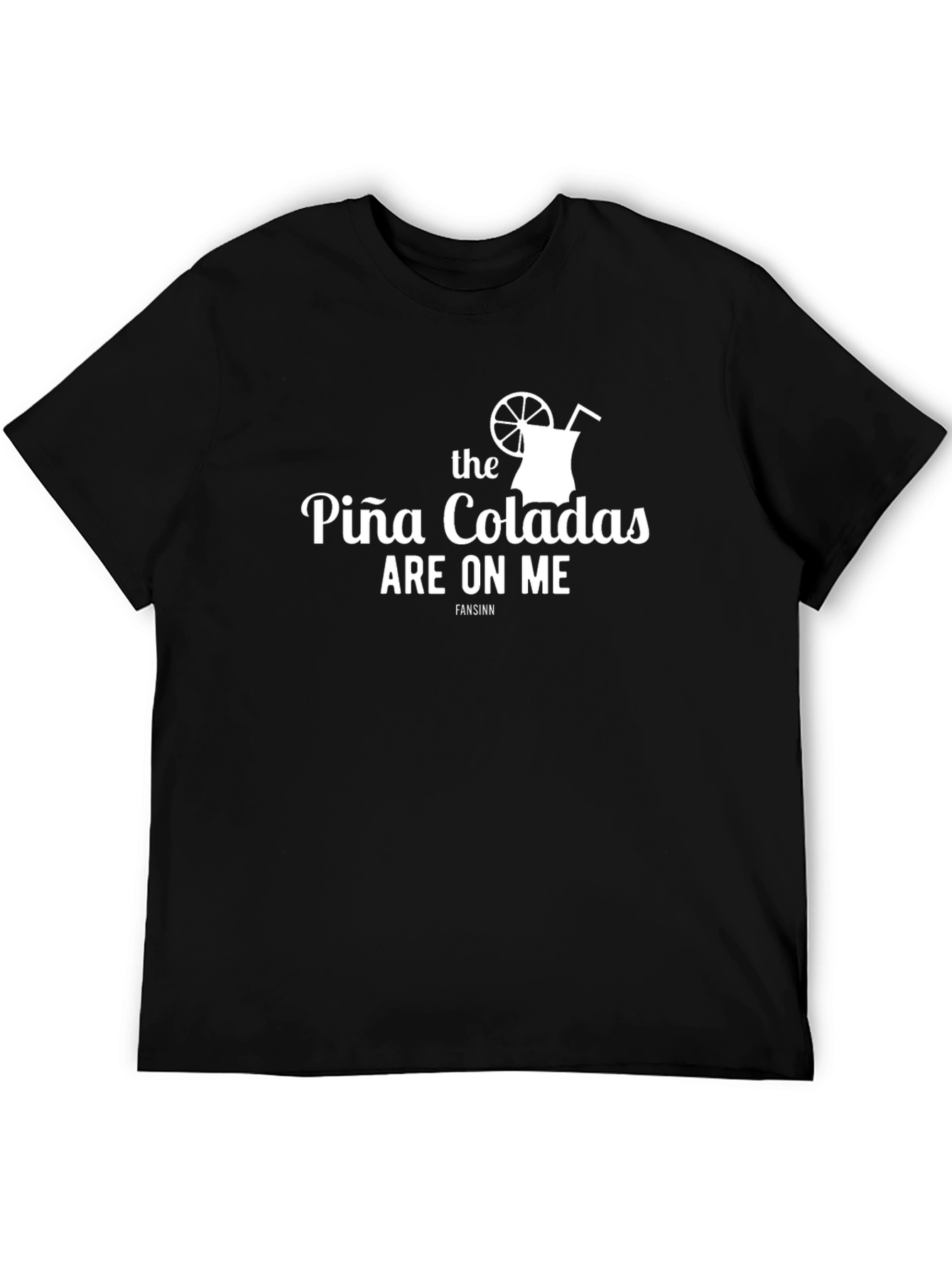 Camiseta Negra Piña Coladas On Me Divertida y Cómoda