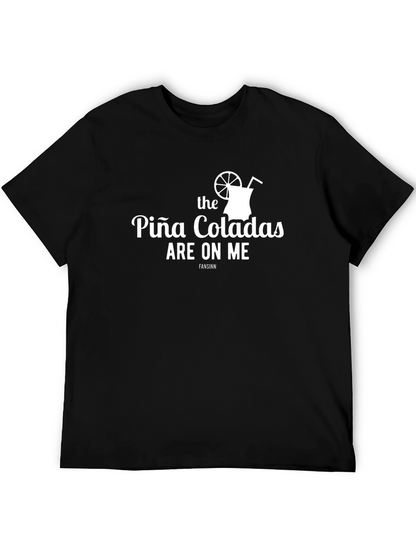 Camiseta Negra Piña Coladas On Me Divertida y Cómoda