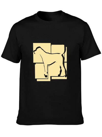 Camiseta Negra con Diseño Abstracto de Perro