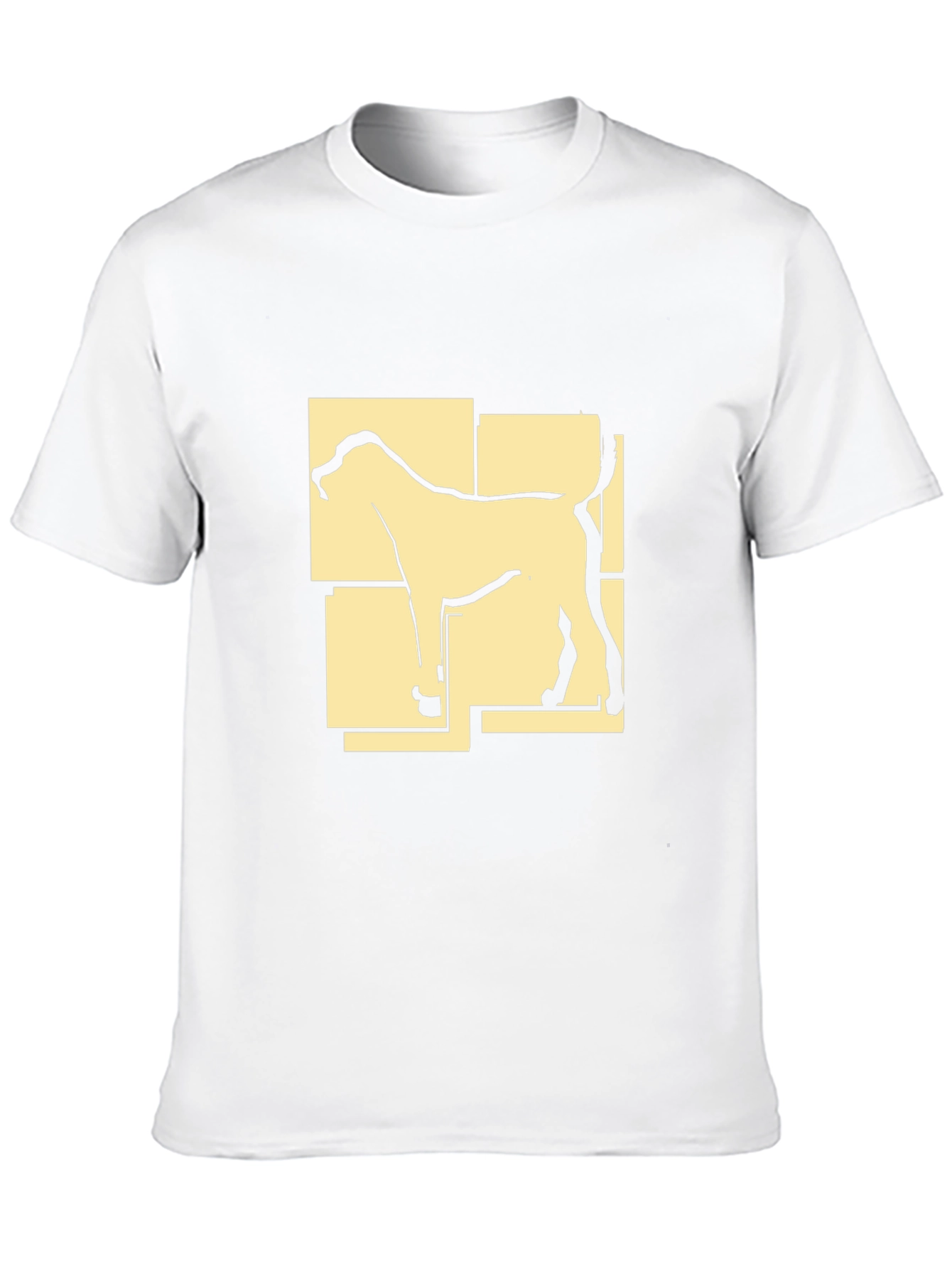 Camiseta Negra con Diseño Abstracto de Perro