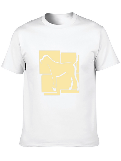 Camiseta Negra con Diseño Abstracto de Perro