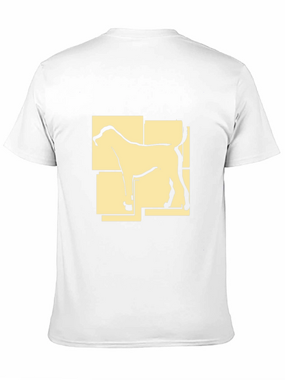 Camiseta Negra con Diseño Abstracto de Perro