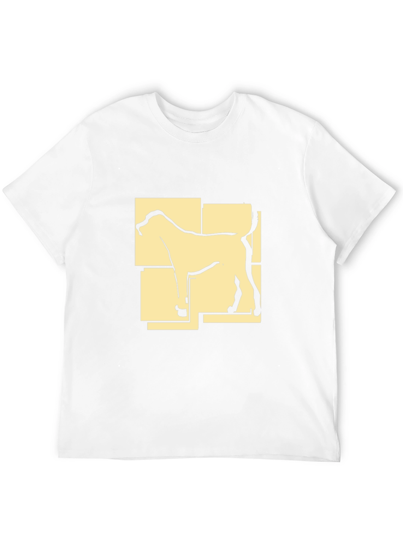 Camiseta Negra con Diseño Abstracto de Perro