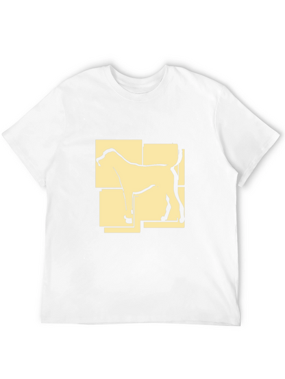 Camiseta Negra con Diseño Abstracto de Perro