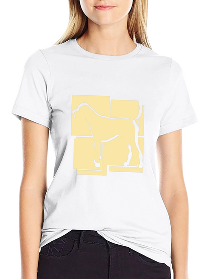Camiseta Negra con Diseño Abstracto de Perro