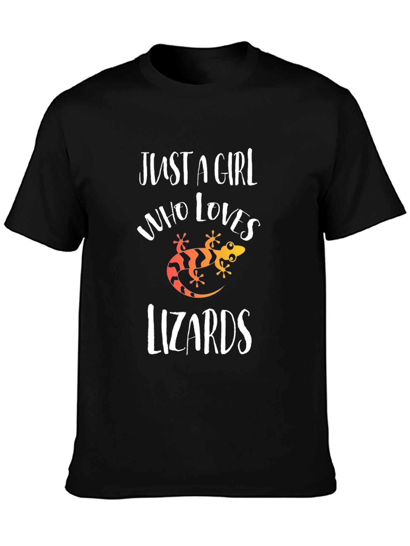 Camiseta Negra Amo las Lagartijas para Mujer