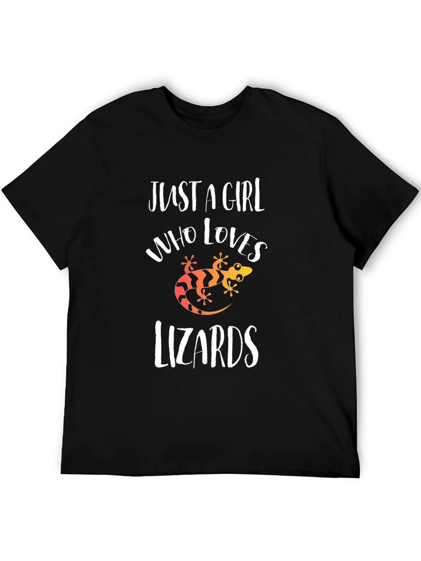 Camiseta Negra Amo las Lagartijas para Mujer