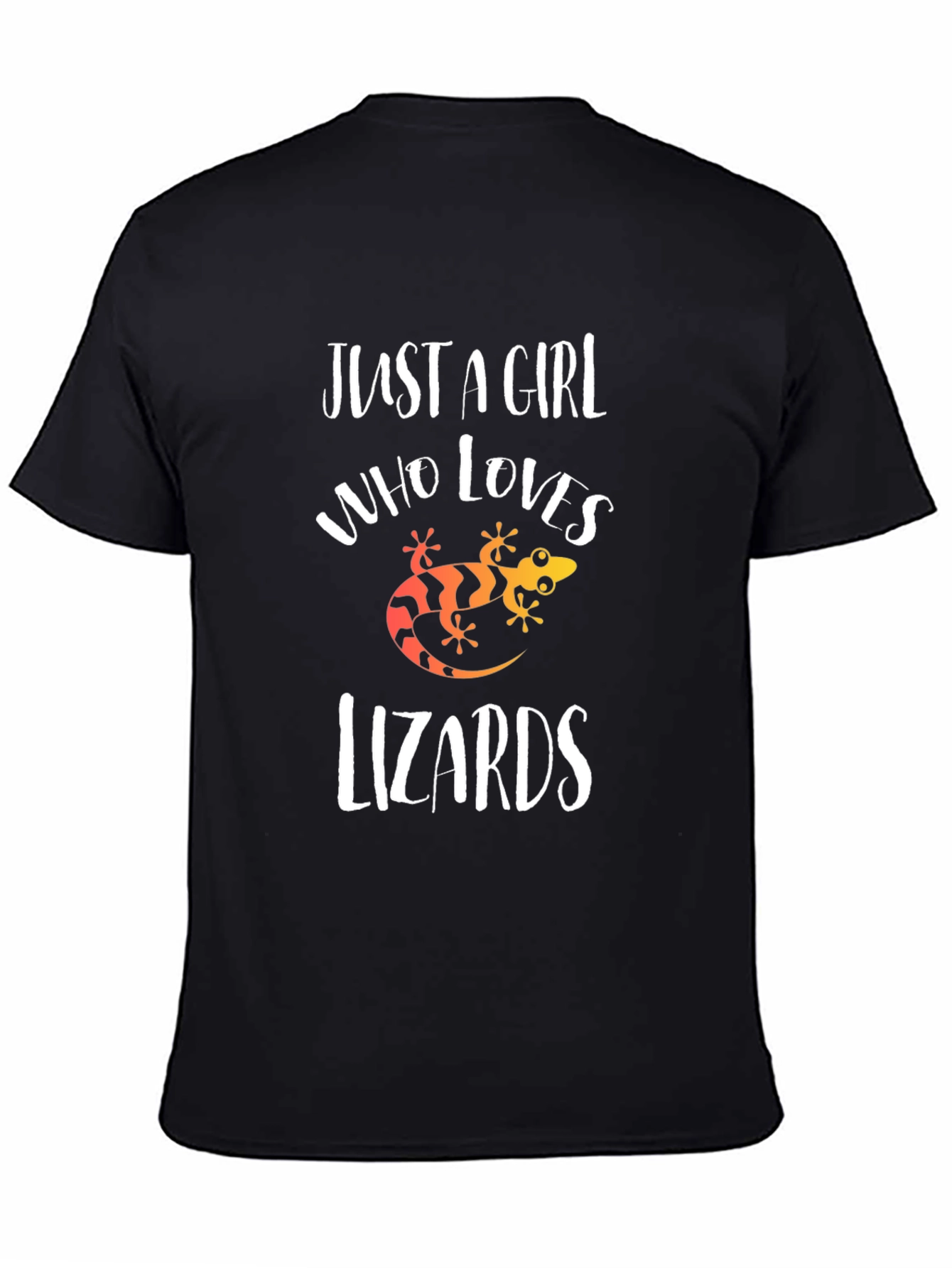 Camiseta Negra Amo las Lagartijas para Mujer