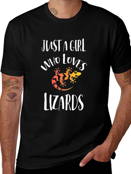 Camiseta Negra Amo las Lagartijas para Mujer