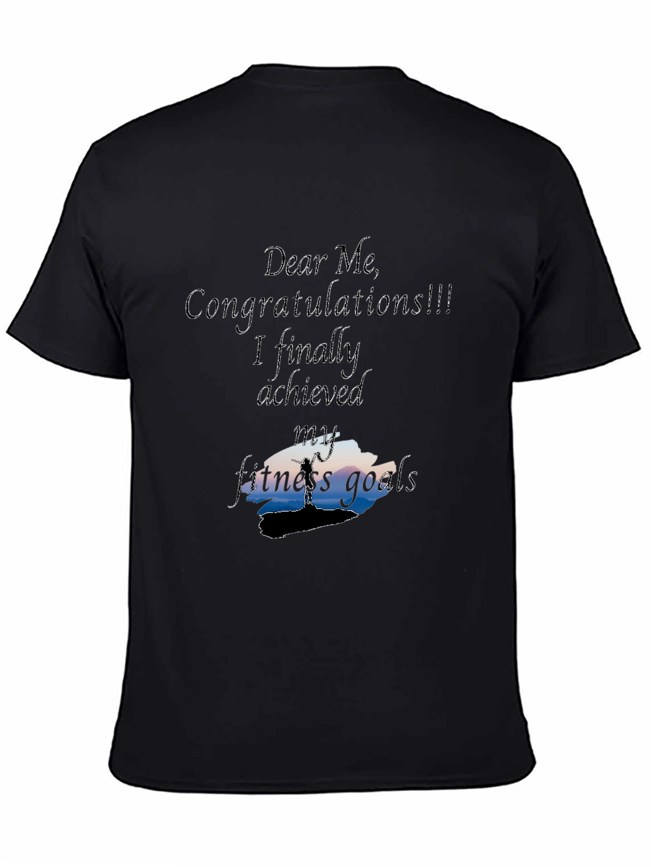 Camiseta Negra: ¡Metas de Fitness Alcanzadas!
