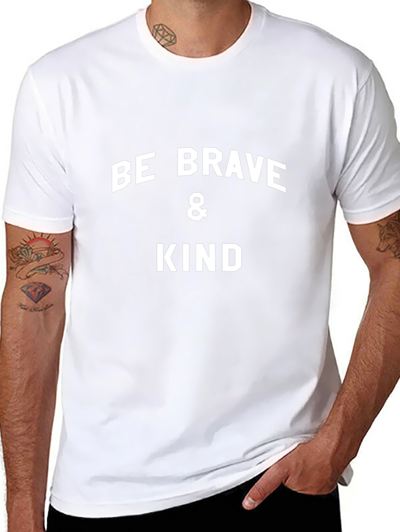 Camiseta Negra: Sé Valiente y Amable