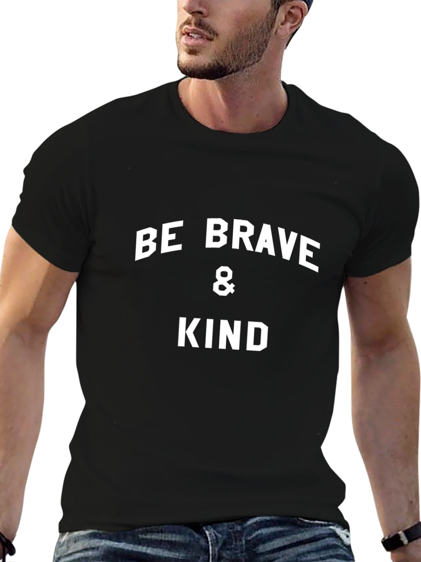 Camiseta Negra: Sé Valiente y Amable