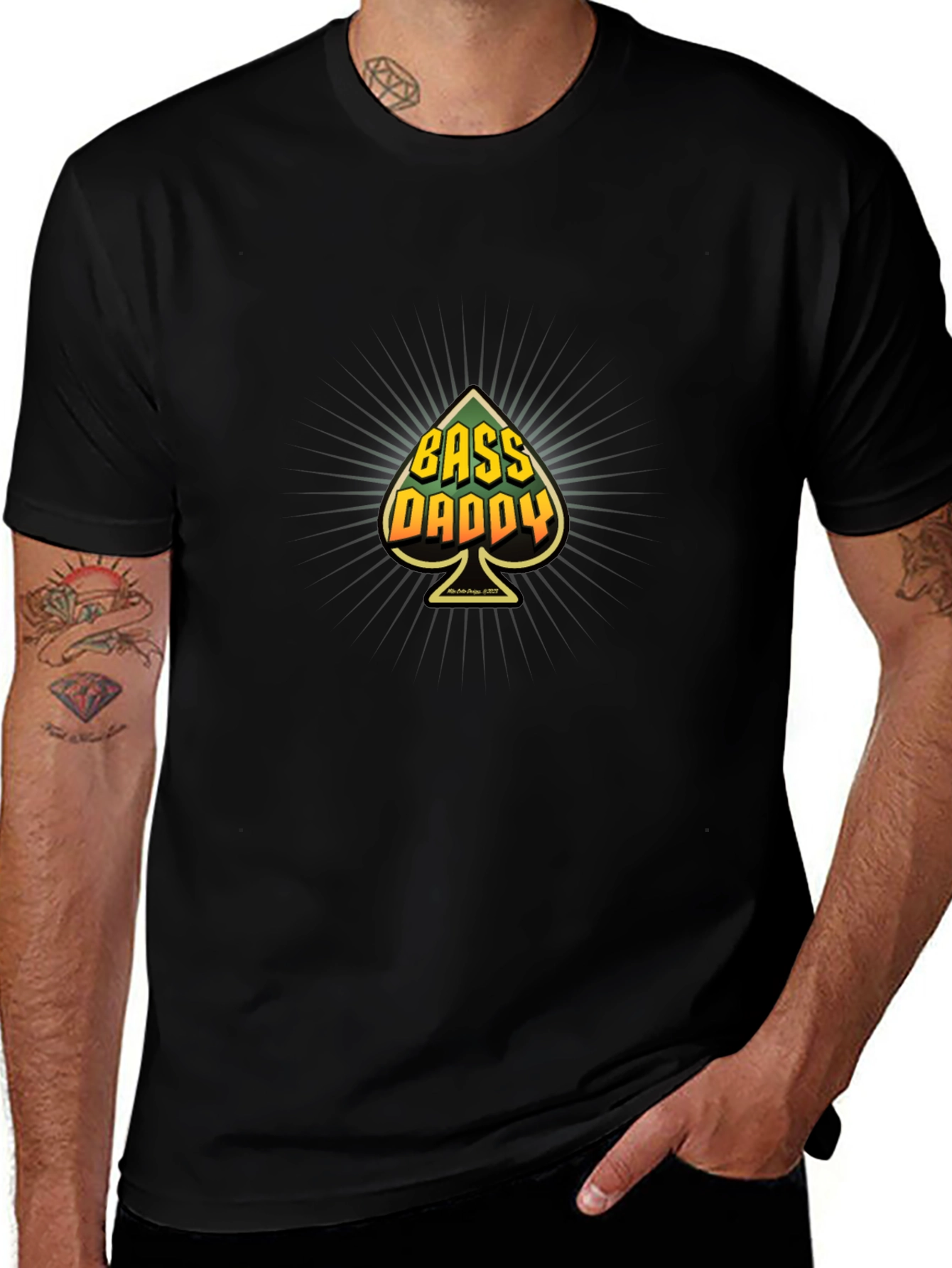 Camiseta Negra Bass Daddy Diseño Original