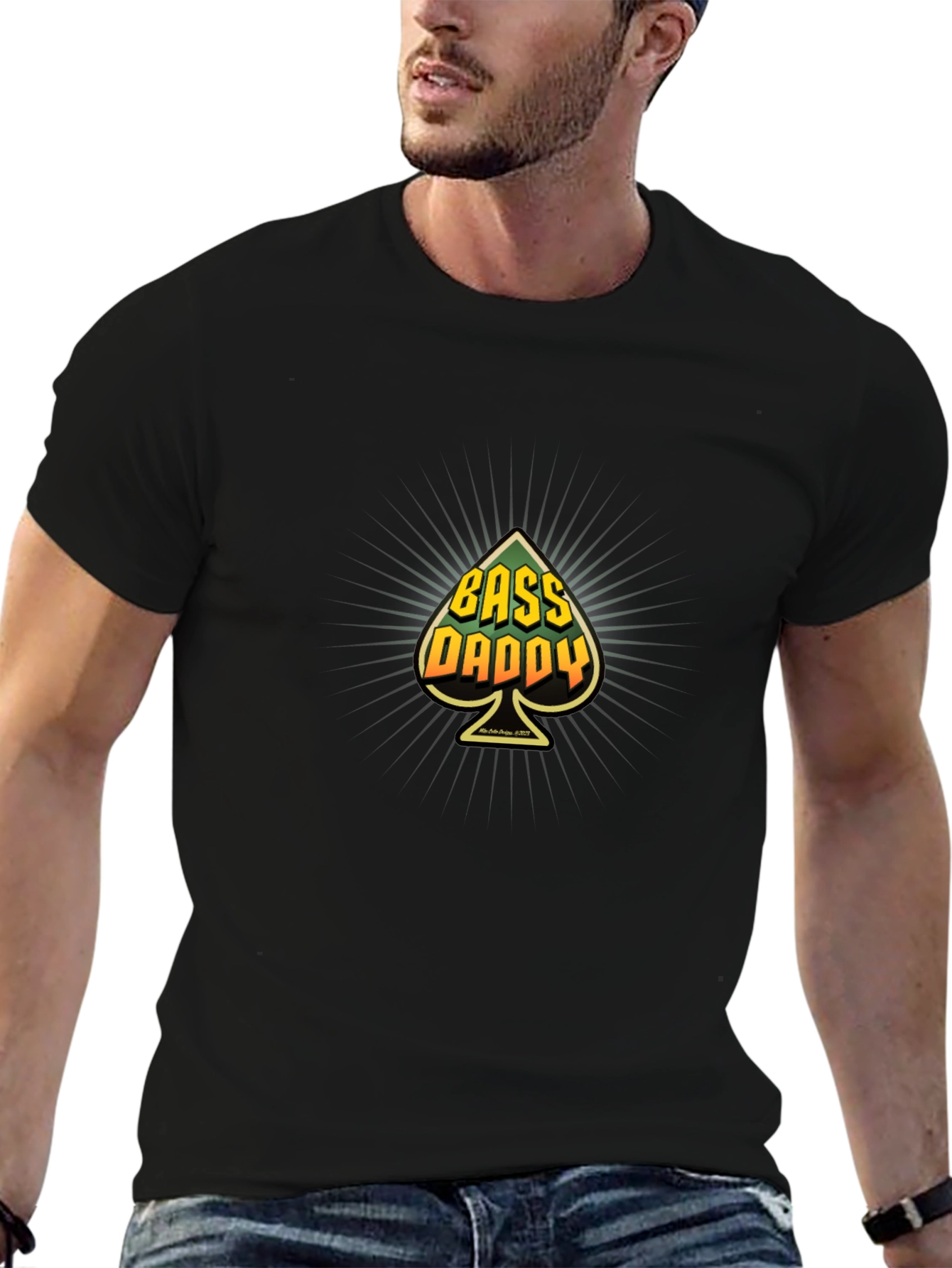 Camiseta Negra Bass Daddy Diseño Original