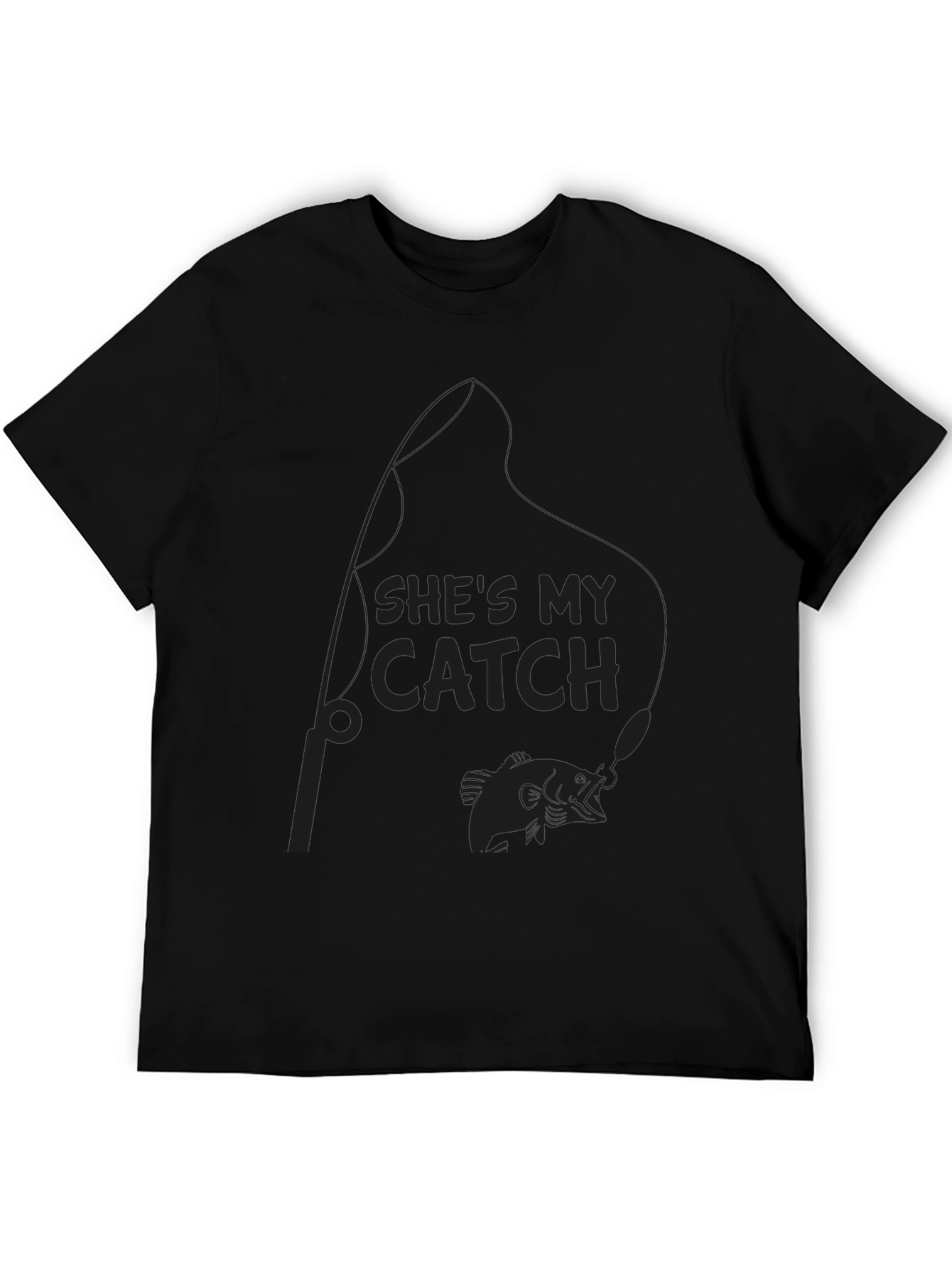 Camiseta Negra: Shes My Catch Pesca