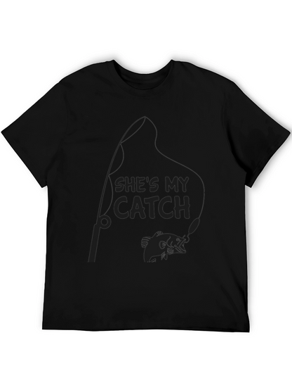 Camiseta Negra: Shes My Catch Pesca