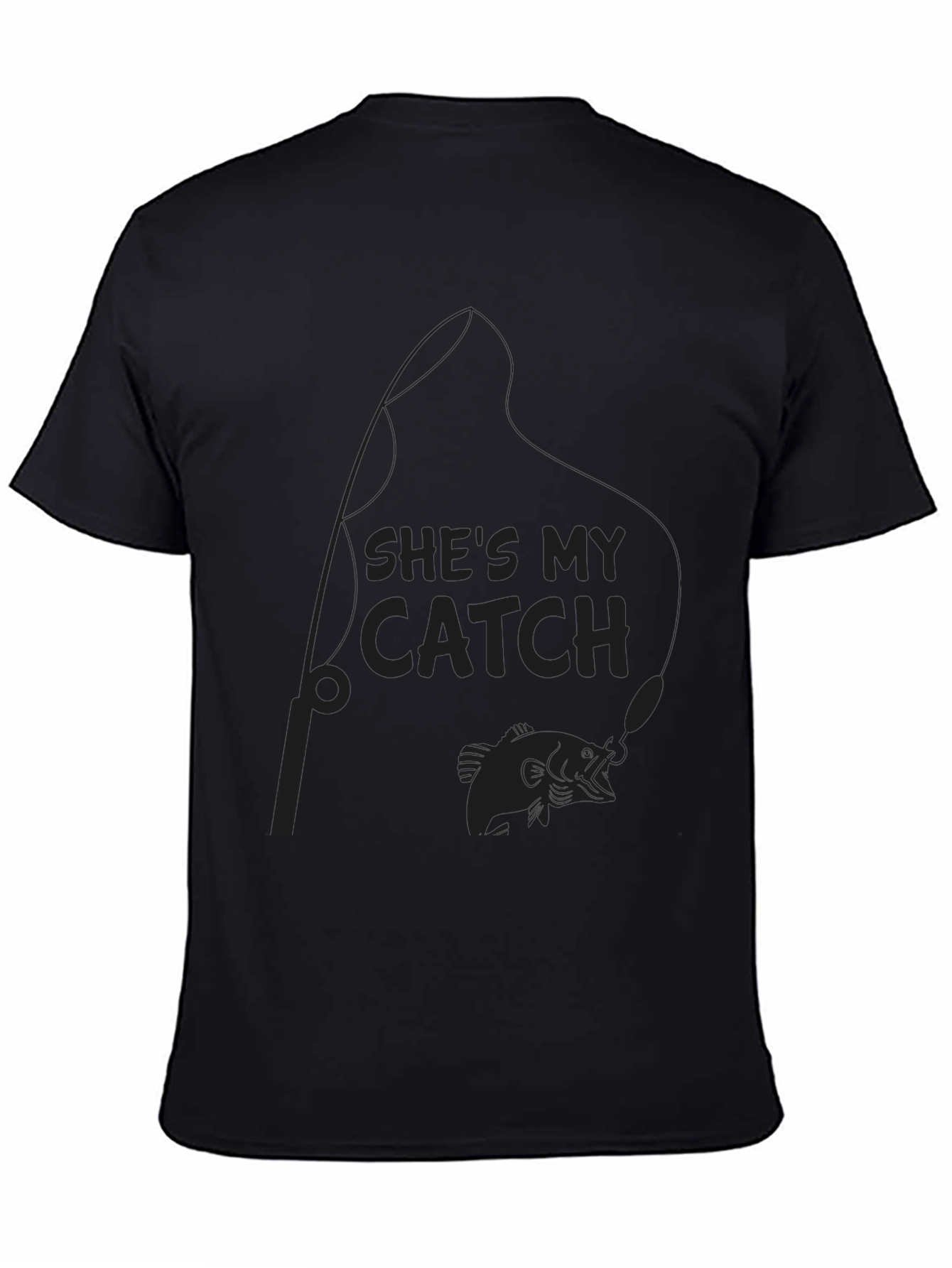 Camiseta Negra: Shes My Catch Pesca