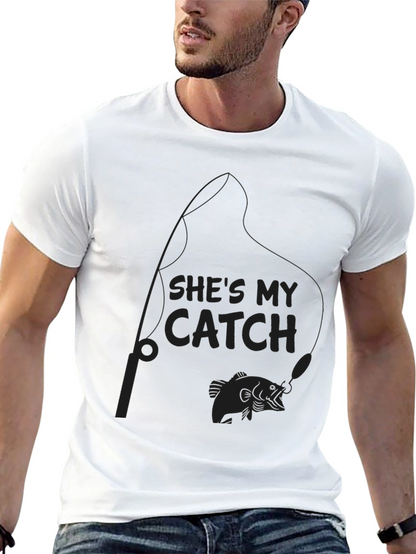 Camiseta Negra: Shes My Catch Pesca