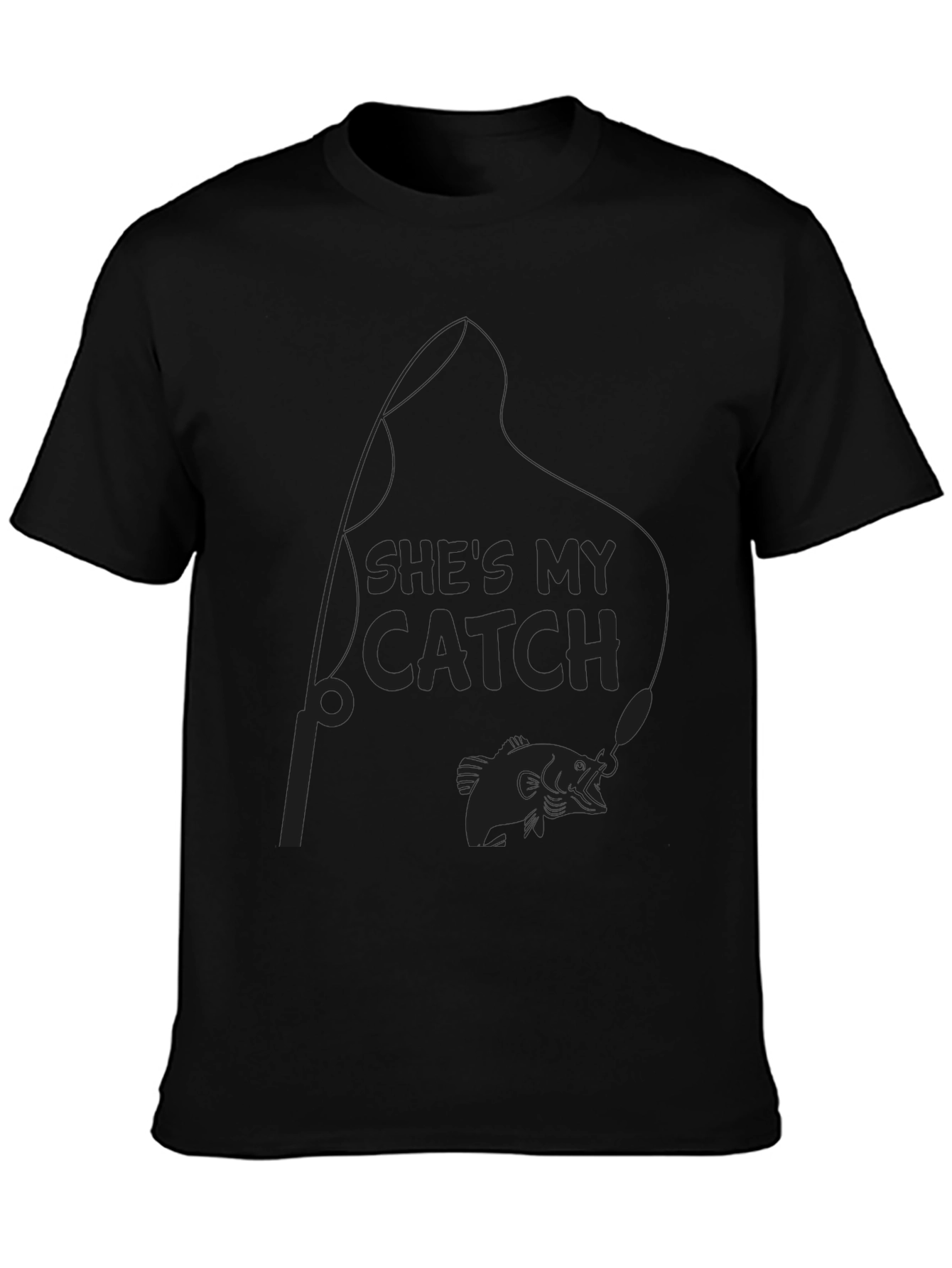 Camiseta Negra: Shes My Catch Pesca