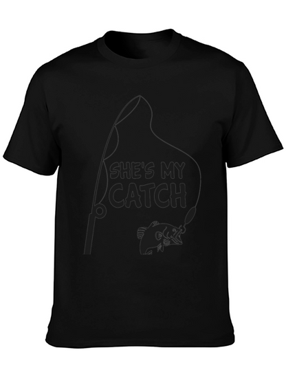 Camiseta Negra: Shes My Catch Pesca