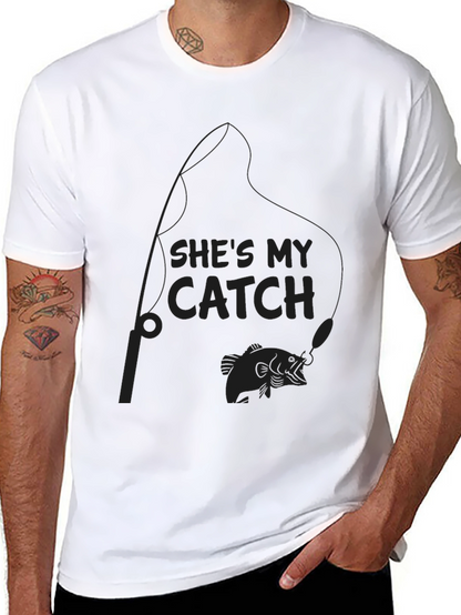 Camiseta Negra: Shes My Catch Pesca