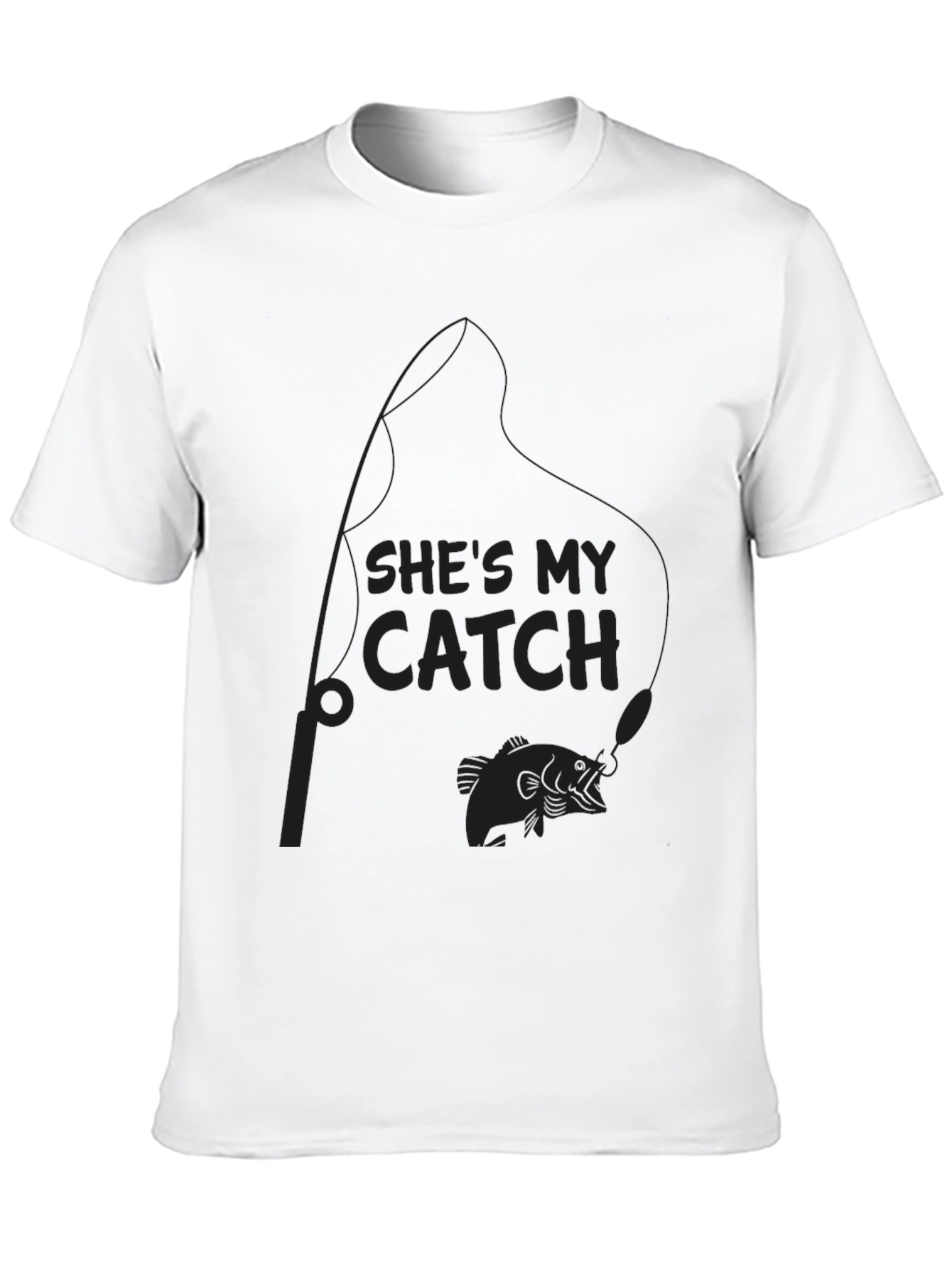 Camiseta Negra: Shes My Catch Pesca