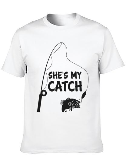 Camiseta Negra: Shes My Catch Pesca