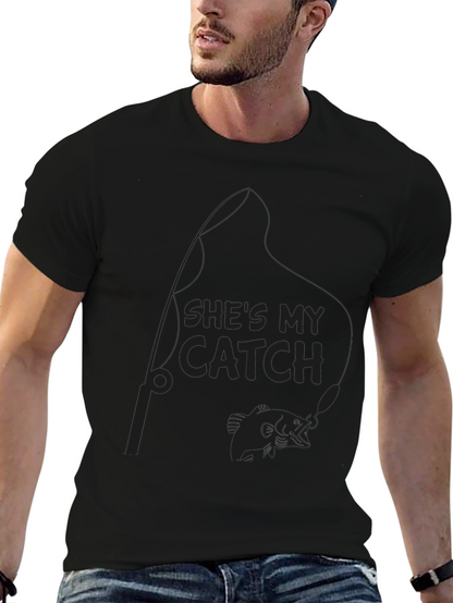 Camiseta Negra: Shes My Catch Pesca
