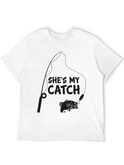 Camiseta Negra: Shes My Catch Pesca