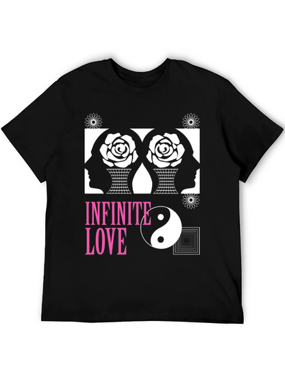 Camiseta Negra Amor Infinito Diseño Yin Yang