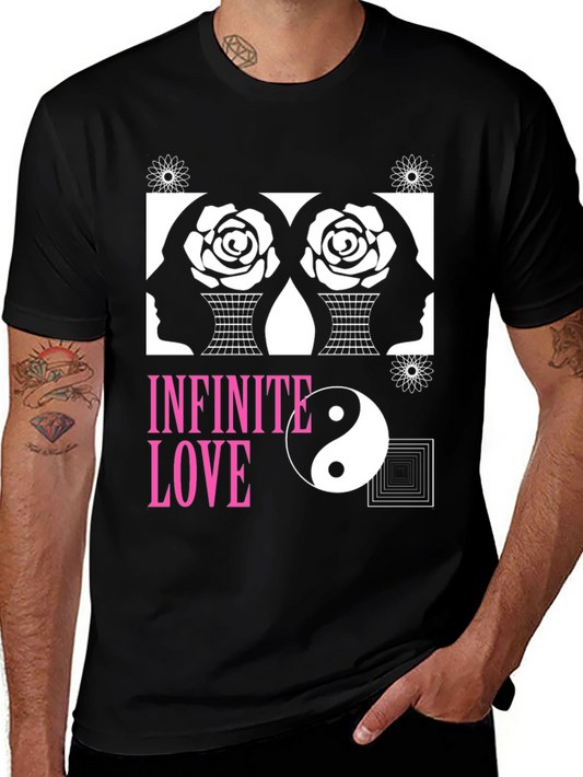 Camiseta Negra Amor Infinito Diseño Yin Yang