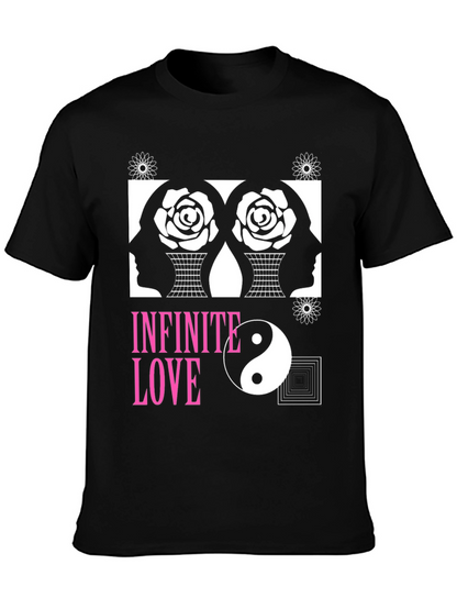 Camiseta Negra Amor Infinito Diseño Yin Yang