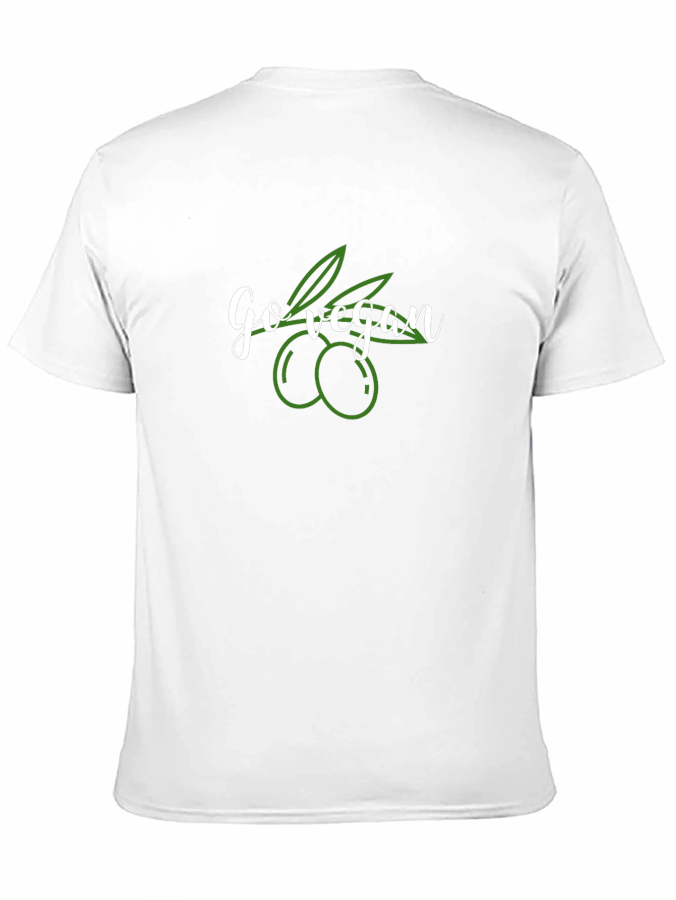 Camiseta Negra Go Vegan con Diseño de Aceitunas