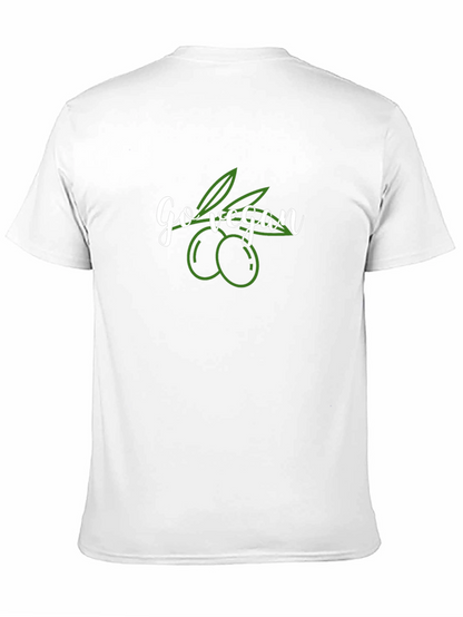 Camiseta Negra Go Vegan con Diseño de Aceitunas